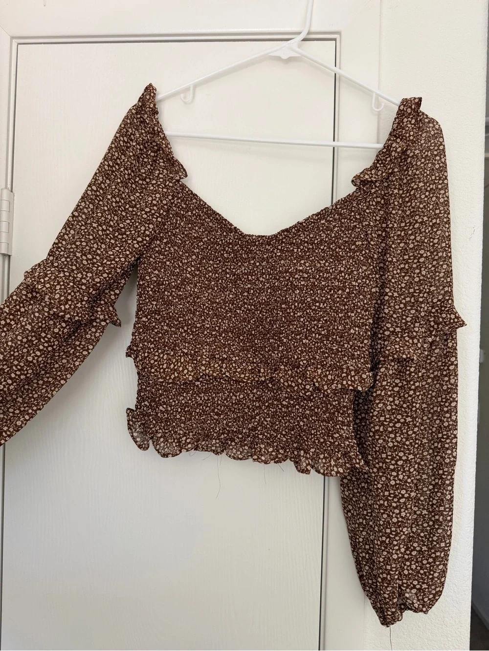 Astr Brown Floral Blouse